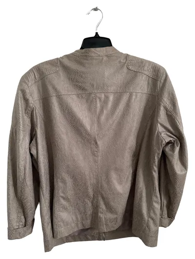 COUTURE LINE Damen Leichte Jacke Gr. 48 Beige Modern Tierdruck Reißverschluss