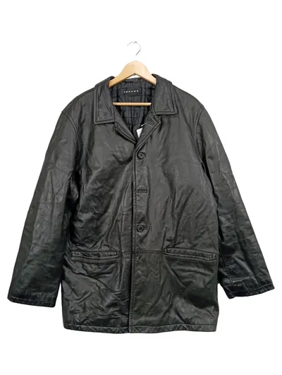 ANSON'S Lederjacke Herren Gr. 52/XL Schwarz Klassisch