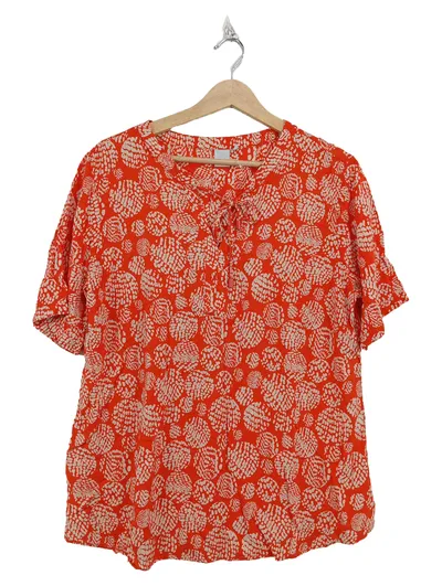 LIBERTY WOMAN Freizeithemd Damen Gr. 40/L Orange Gemustert Casual