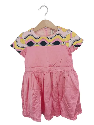 Emilio Pucci Mädchen festliches Kleid Gr. 116 Pink farbenfroh Kurzarm