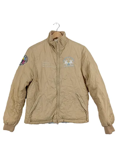 La Martina Damen Steppjacke Beige Polo Gr. M Daunen Gesteppt