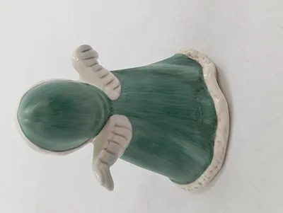 Goebel Dekofigur Weihnachtsengel mit Laterne Keramik Grün 10 cm