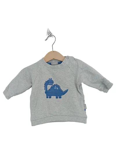 sigikid Kinder Pullover Dinosaurier Grau Gr. 62 Casual Langarm