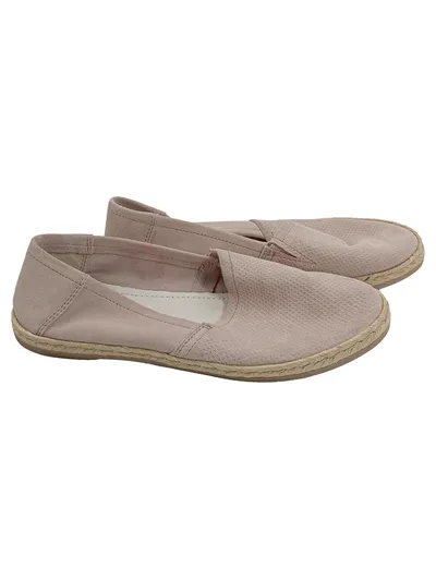 COX Damen Espadrilles Leder Slipper Gr. 38 Beige Rosa Bast