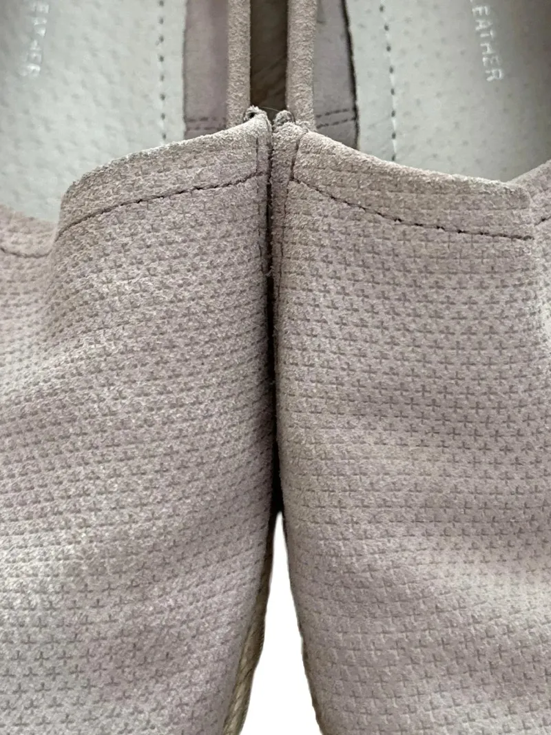 COX Damen Espadrilles Leder Slipper Gr. 38 Beige Rosa Bast 3