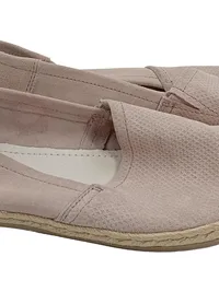 COX Damen Espadrilles Leder Slipper Gr. 38 Beige Rosa Bast 5