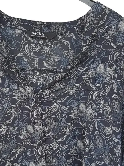 SACK'S Tunikakleid Damen Gr. 40 L Blau Paisley Viskose Blusenkleid