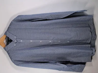 REDMOND Herren Business Hemd Casual Kariert Blau Gr. 45 bis 46 XXL