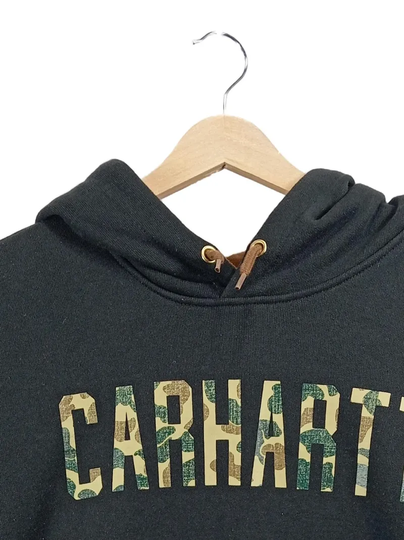 Carhartt Kapuzenpullover Hoodie Herren Schwarz Gr. 48 M Logo Camouflage 2