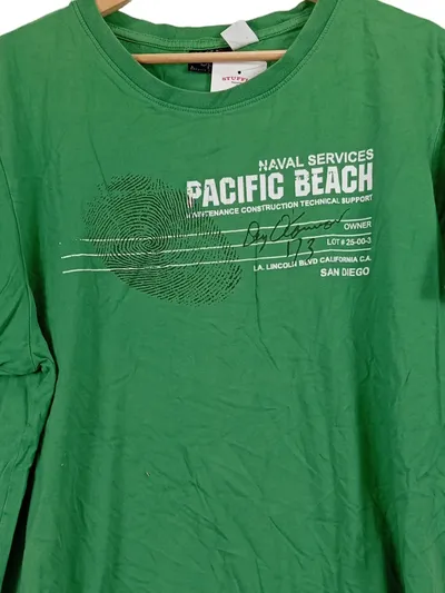 BONPRIX COLLECTION Herren T-Shirt XL Grün Casual Pacific Beach Naval Services