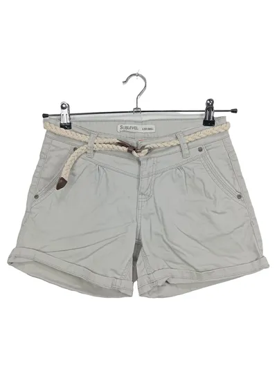 SUBLEVEL Damen Shorts Gr. 36 Casual Beige Baumwolle Elasthan