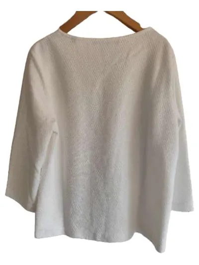 someday. Damen T-Shirt 3/4-Arm Strukturmuster Weiß Gr. 38 M Casual