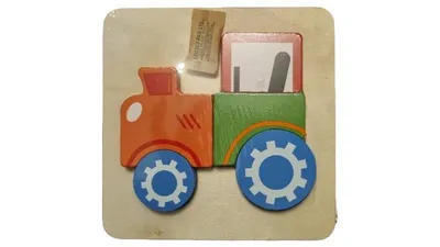 Holz Steckpuzzle Traktor Kinder Lernspielzeug ab 3 Jahre bunt