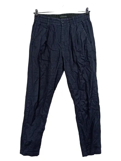 DRYKORN Stoffhose Blau Kariert Gr. 44 Casual Leinenmix