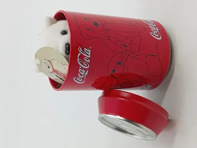 Coca-Cola Kuscheltier Eisbär in Blechdose Weiß 6 cm Plüschtier Weihnachten