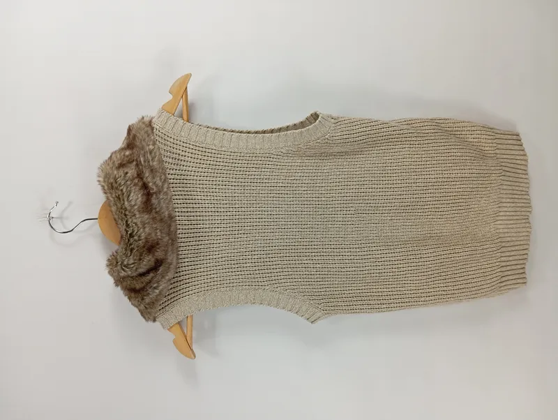 Boysen's Fellweste Damen Zopfstrick Beige Gr. 32 XXS 2
