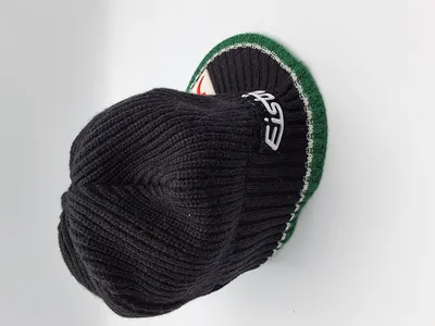 Eisbär Mütze Schirmmütze Herren Damen Schwarz Wolle Ski Beanie
