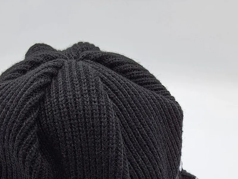 Eisbär Mütze Schirmmütze Herren Damen Schwarz Wolle Ski Beanie 6
