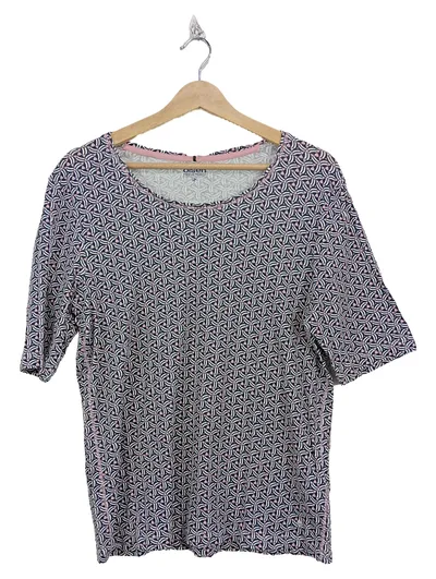 Olsen Damen T-Shirt Gr. 44/XXL Mehrfarbig Modern Grafisch Baumwolle