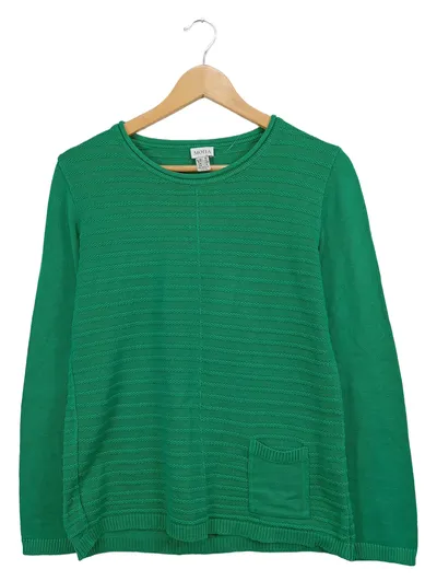 MONA Damen Pullover Gr. 40 Grün Casual Strickpullover