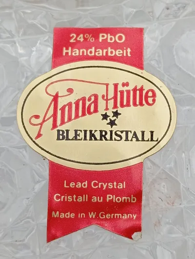 Anna Hütte Bleikristall Schale Vintage Transparent Rechteckig 6x2.5cm