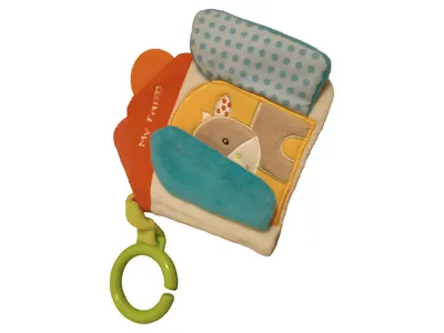 Beauty Baby Stoffbuch My Farm Bauernhof Kuh Fühlbuch mit Clip Babyspielzeug