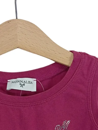 MONNALISA Mädchen Top Shirt Gr. 104 Pink Casual Strass
