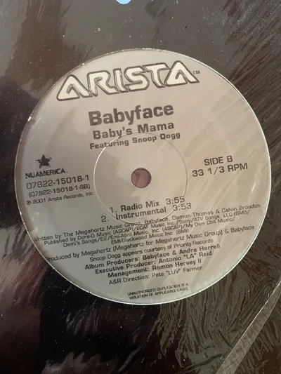Babyface feat Snoop Dogg Baby's Mama Vinyl Single Arista R&B Hip Hop