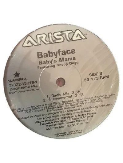 Babyface feat Snoop Dogg Baby's Mama Vinyl Single Arista R&B Hip Hop