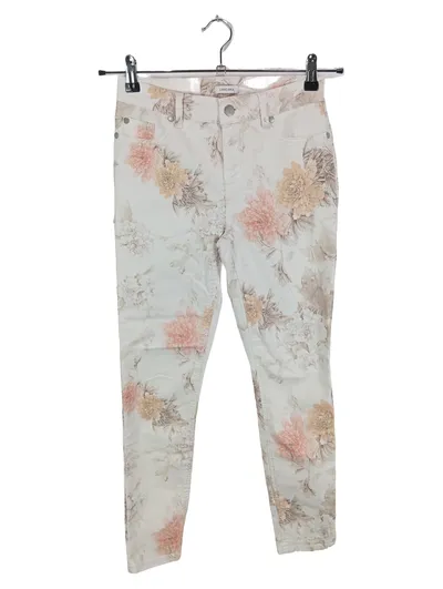 LASCANA Damen Jeans Slim Fit Gr. 36 Mehrfarbig Blumenmuster Feminin Stretch