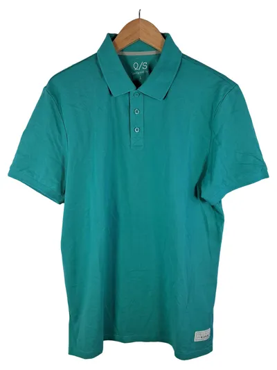 Q/S designed by Herren Poloshirt Türkis Gr. 50;L Kurzarm Baumwolle
