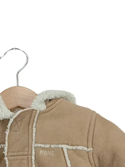 KANZ Baby Mädchen Felljacke Lammfellimitat Gr. 74 Beige Casual