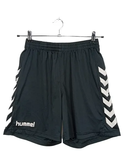 Hummel Sporthose Kurz Herren Gr. 32 Schwarz Weiß Chevron Logo