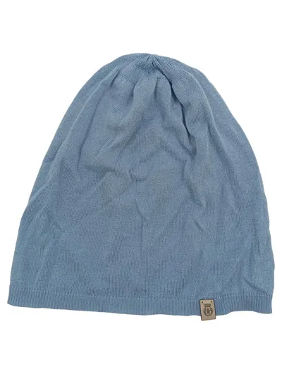 Roeckl Beanie Mütze Blau Basic Viskose Baumwolle Seide Damen