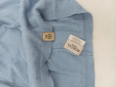 Roeckl Beanie Mütze Blau Basic Viskose Baumwolle Seide Damen