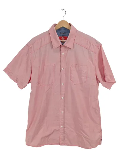Tom Tompson Herren Kurzarmhemd Rosa Slim Fit Gr. XXL Baumwolle