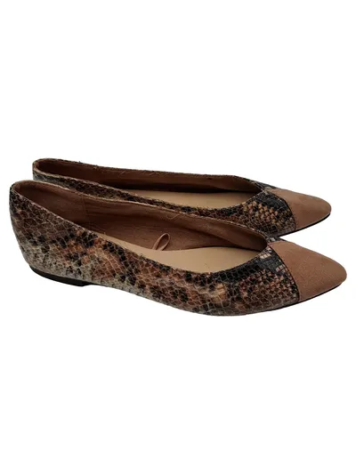 Sfera Damen Ballerinas Animal Print Braun Gr. 39 Slip-On Synthetik