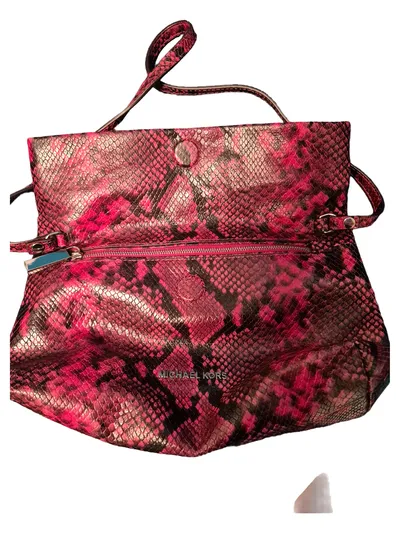Michael Kors Clutch Damen Leder Animal Print Pink Mittel Abendgarderobe