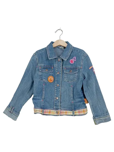 Disney Winnie Puuh Mädchen Jeansjacke Gr. 122 Blau Patches