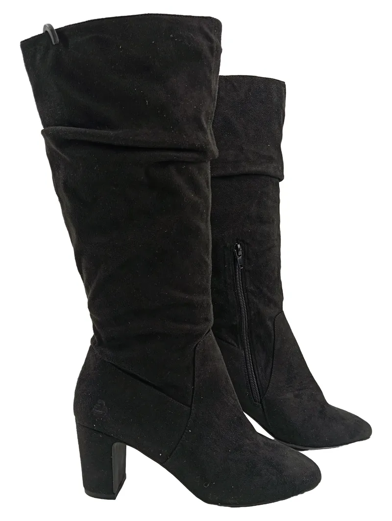 BULLBOXER Damen Stiefeletten Gr. 36 Schwarz Wildleder Reißverschluss 1