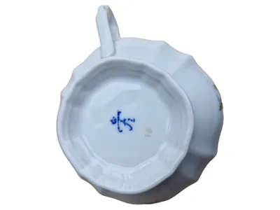 FÜRSTENBERG Porzellan Tasse Unterteller Set Weiß Blumenmuster Klassisch 6cm