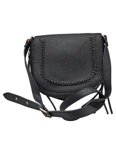ALDO Damen Umhängetasche Leder Schwarz Fransen Boho Crossbody Mittel