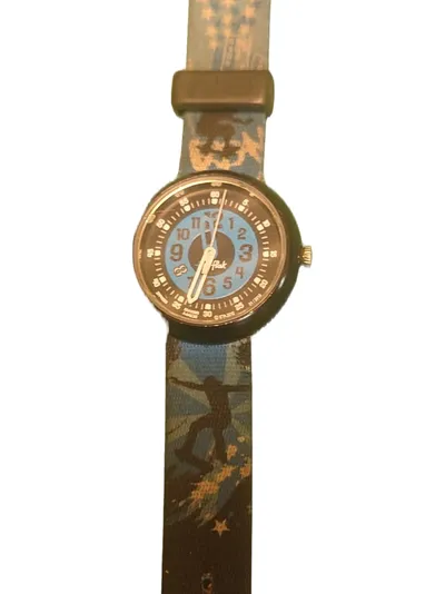 Flik Flak Kinder Armbanduhr Skater Motiv Blau Stoff Sportlich Alltag Sterne