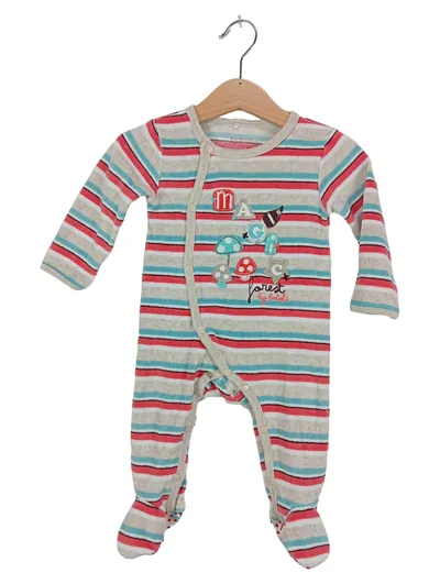 Boboli Baby Schlafanzug Strampler Gr. 68 (6 Monate) gestreift mehrfarbig