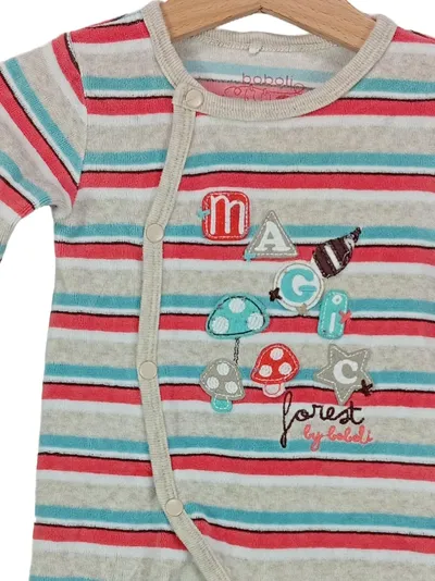 Boboli Baby Schlafanzug Strampler Gr. 68 (6 Monate) gestreift mehrfarbig