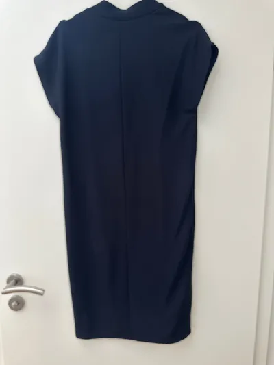 SET Damen Freizeitkleid Basic Blau Gr. 36/S Kurzarm Stehkragen