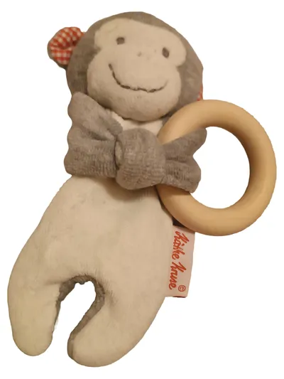 Käthe Kruse Affe Greifling Stoff Baby Spielzeug Mehrfarbig 8x16cm