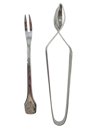 BSF Schnecken Servierset 2-tlg Schneckenzange Schneckengabel Edelstahl 16cm
