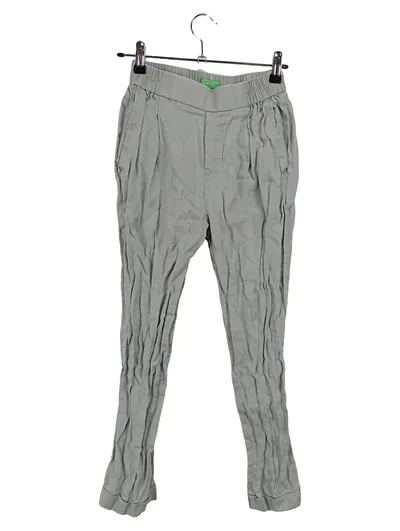 United Colors of Benetton Leinenhose Damen Gr. 36 Grau Stoffhose