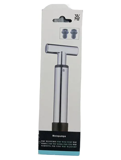 WMF Weinpumpe Flaschenverschluss mit 2 Verschlüssen Silber Metall